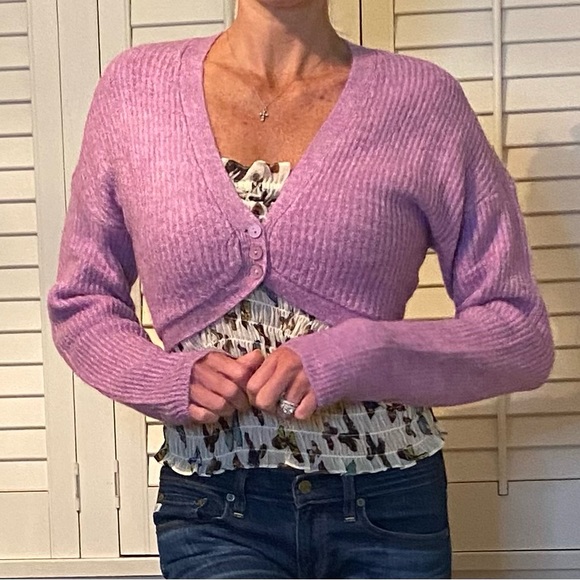 For Love And Lemons new cropped ribbed cardigan - Picture 2 of 12